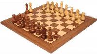 German Knight Staunton Chess Set Acacia & Boxwood Pieces with Walnut & Maple Deluxe Board - 3.75" King
