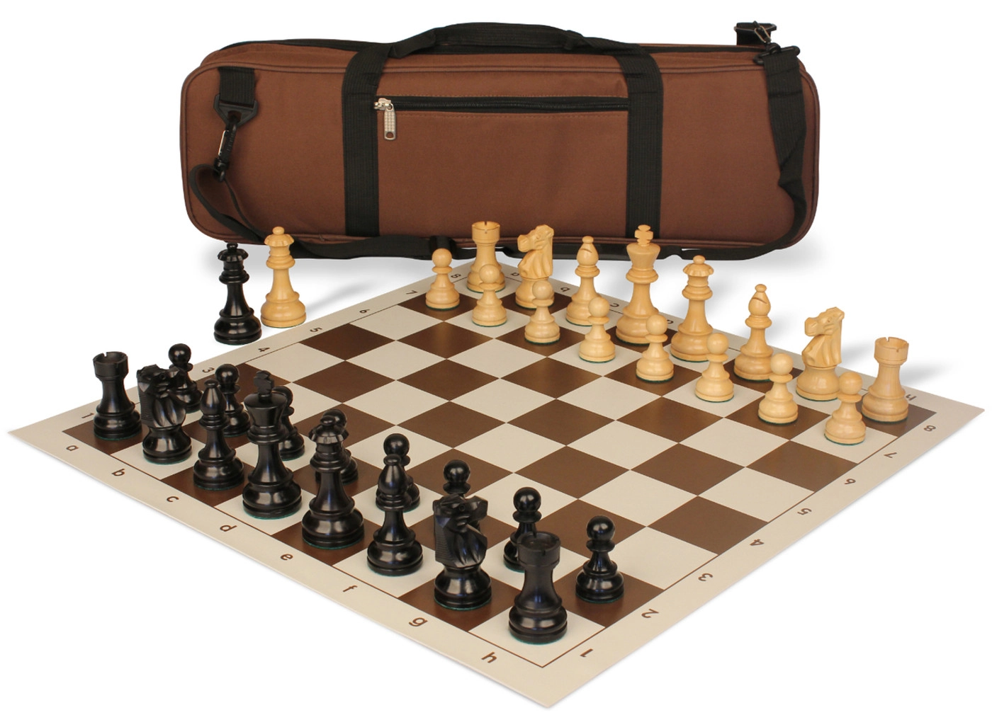 Jeu D'échecs Lardy XXL Taille 8 - Pièces Bois Buis 10,6 Cm - Marron Et Beige