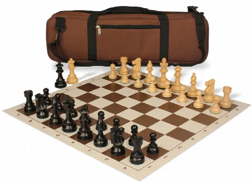 French Lardy Carry-All Chess Set Ebonized & Boxwood Pieces - Brown - Image 1