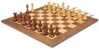 New Exclusive Staunton Chess Set Golden Rosewood & Boxwood Pieces with Walnut & Maple Deluxe Board - 3.5" King