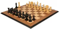 Strategos Staunton Chess Set in Ebony & Boxwood with Walnut Molded Edge Chess Board
