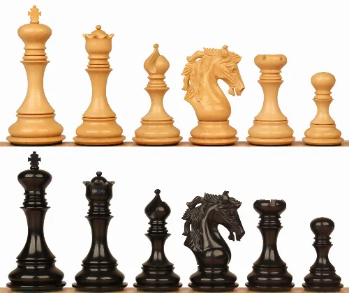 Palomo Staunton Chess Set with Ebony & Boxwood Pieces - 4.4" King - Image 1