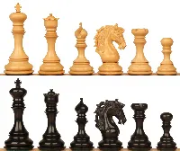 Palomo Staunton Chess Set with Ebony & Boxwood Pieces - 4.4" King