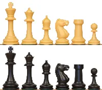 Master Series Triple Weighted Plastic Chess Set Black & Camel Pieces - 3.75" King