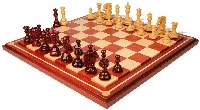 Tencendur Staunton Chess Set Padauk & Boxwood Pieces with Mission Craft Padauk Board - 4.4" King
