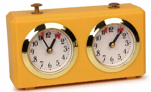 The Chess Store Club Special Analog Chess Clock - Yellow - Image 1