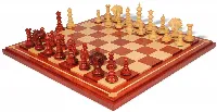 Strategos Staunton Chess Set Padauk & Boxwood Pieces with Mission Craft Padauk Chess Board