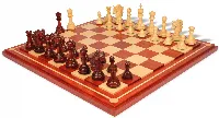 Bucephalus Staunton Chess Set Padauk & Boxwood Pieces with Mission Craft Padauk Chess Board