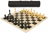 Archer's Bag Master Series Triple Weighted Plastic Chess Set Black & Camel Pieces - Black