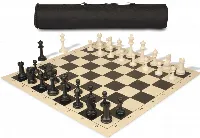 Archer's Bag Master Series Plastic Chess Set Black & Ivory Pieces - Black