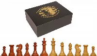 Professional Plastic Chess Set Wood Grain Pieces with Box - 4.125" King