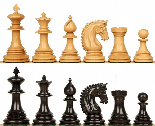 Patton Staunton Chess Set with Ebony & Boxwood Pieces - 4.25" King - Image 1