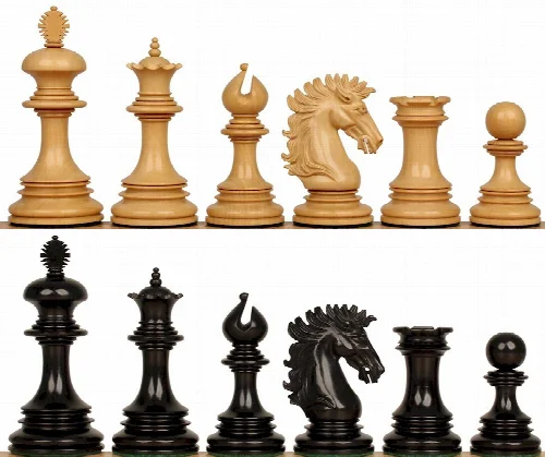 Wellington Staunton Chess Set with Ebony & Boxwood Pieces - 4.25" King - Image 1