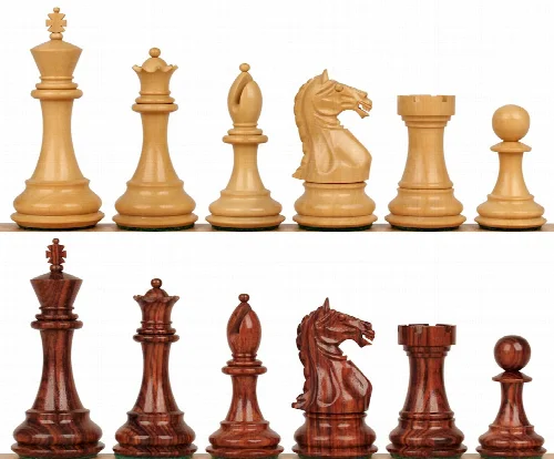 Fierce Knight Staunton Chess Set Rosewood & Boxwood Pieces - 3" King - Image 1