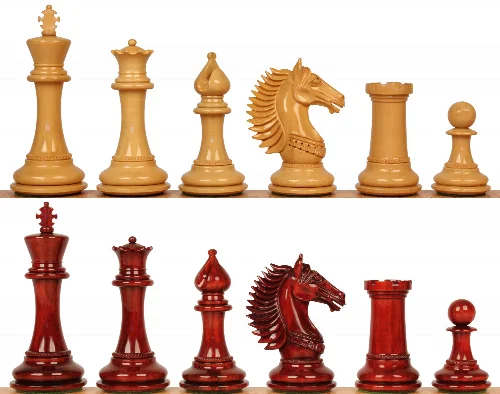 Copenhagen Staunton Chess Set with Padauk & Boxwood Pieces - 4.5" King - Image 1