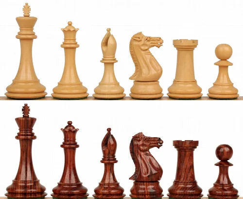 New Exclusive Staunton Chess Set with Rosewood & Boxwood Pieces - 4" King - Image 1