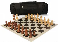 German Knight Carry-All Chess Set Package Acacia & Boxwood Pieces - Black