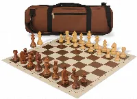 German Knight Carry-All Chess Set Package Acacia & Boxwood Pieces - Brown