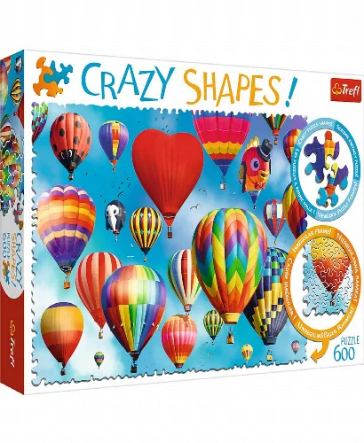 Trefl Crazy Shape Jigsaw Puzzle - Colorful Balloons - 600 Piece - Image 1