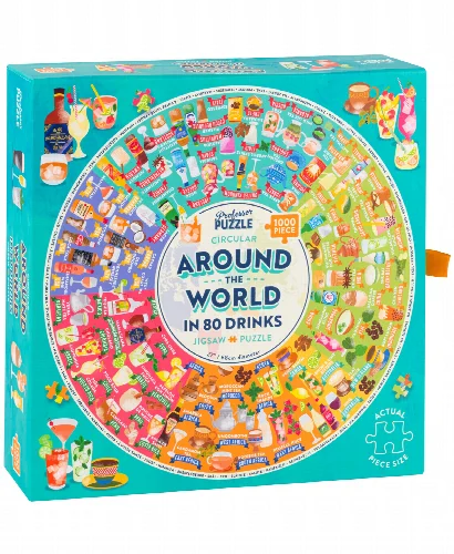 Professor Puzzle Around the World in 80 Drinks Jigsaw Puzzle - 1002 Piece - Image 1