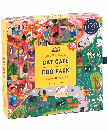 Professor Puzzle Cat Cafe & Dog Park Jigsaw Puzzle - 502 Pieces - Image 1