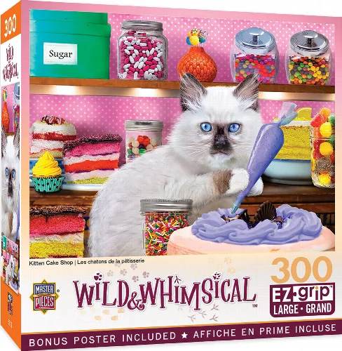 MasterPieces Wild & Whimsical Jigsaw Puzzle - Kitten Cake Shop - 300 Piece - Image 1