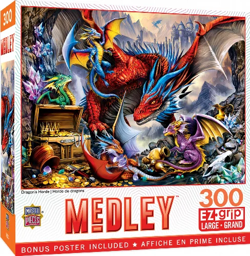 MasterPieces Medley Jigsaw Puzzle - Dragon's Horde - 300 Piece - Image 1