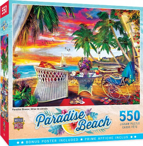 MasterPieces Paradise Beach Jigsaw Puzzle - Paradise Breeze - 550 Piece - Image 1