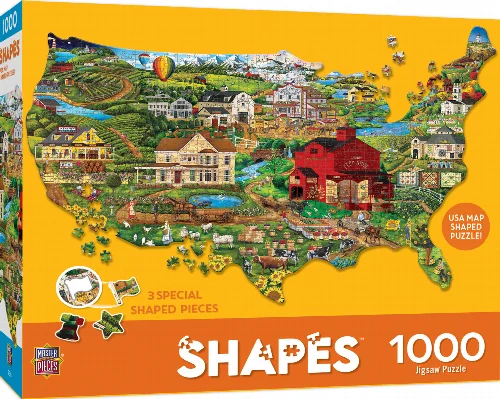 MasterPieces Contours Jigsaw Puzzle - America the Beautiful By Art Poulin - 1000 Piece - Image 1