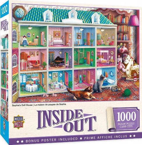 MasterPieces Inside Out Jigsaw Puzzle - Sophia's Dollhouse - 1000 Piece - Image 1