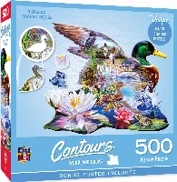 MasterPieces Contours Shaped Jigsaw Puzzle - Woodland Ducks - 500 Piece