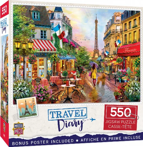 MasterPieces Travel Diary Jigsaw Puzzle - Parisian Charm - 550 Piece - Image 1