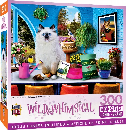 MasterPieces Wild & Whimsical Jigsaw Puzzle - Catnip Cultivator - 300 Piece - Image 1