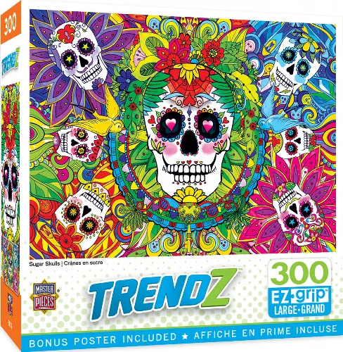 MasterPieces Trendz Jigsaw Puzzle - Sugar Skulls - 300 Piece - Image 1