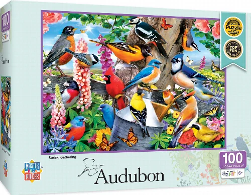 MasterPieces Licensed Audubon Jigsaw Puzzle - Spring Gathering Kids - 100 Piece - Image 1