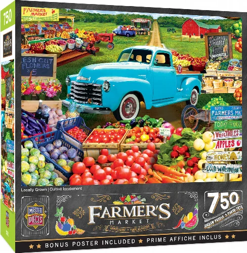 MasterPieces Farmer's Market Jigsaw Puzzle - Locally Grown - 750 Piece - Image 1