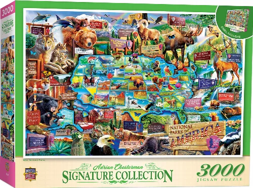 MasterPieces Signature Jigsaw Puzzle - USA National Parks - Manufacturer Defect - 3000 Piece - Image 1