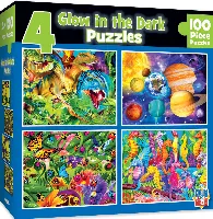MasterPieces 4-Pack Jigsaw Puzzle - Glow in the Dark - 100 Piece