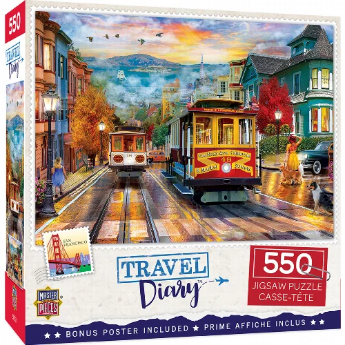 MasterPieces Travel Diary Jigsaw Puzzle - San Francisco Rise - 550 Piece - Image 1