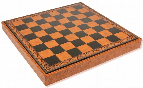 Brown & Black Leatherette Chess Case - 2" Squares - Image 1