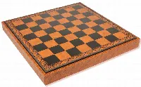 Brown & Black Leatherette Chess Case - 2" Squares