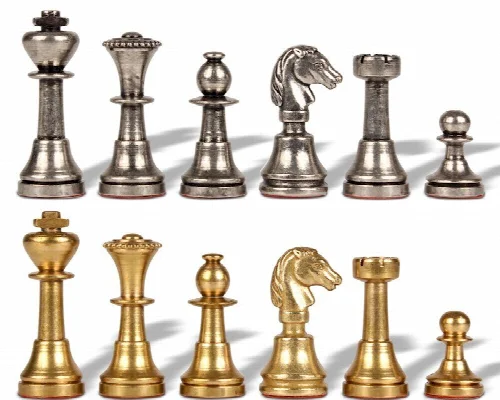 Small Staunton Solid Brass Chess Set by Italfama - Image 1