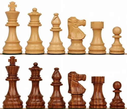 French Lardy Staunton Chess Set with Golden Rosewood & Boxwood Pieces - 3.25" King - Image 1