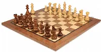 French Lardy Staunton Chess Set Golden Rosewood & Boxwood Pieces with Classic Walnut Board - 3.25" King