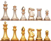 Professional Series Resin Chess Set with Gold & Silver Pieces - 4.125" King