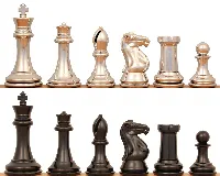 Professional Series Resin Chess Set with Black & Silver Pieces - 4.125" King