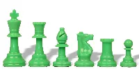 Neon Green Club Plastic Chess Pieces with 3.75" King - 17 Piece Half Set