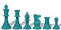 Aqua Club Plastic Chess Pieces with 3.75" King - 17 Piece Half Set