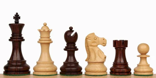 Deluxe Old Club Staunton Chess Set in Rosewood & Boxwood - 3.75" King - Image 1