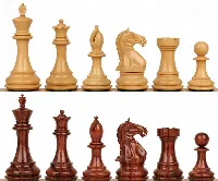 Fierce Knight Staunton Chess Set Rosewood & Boxwood Pieces - 4" King